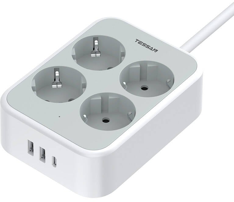 prelungitor tessan ts-ps01de, 4 prize, 2 x usb-a, 1x usb-c, incarcare rapida 25w - imagine 11